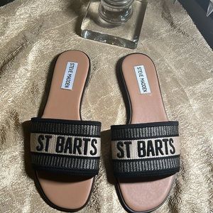 Steve Madden Knox Womens Black Multi Slip On Slide Sandal Size 6.5  new no box